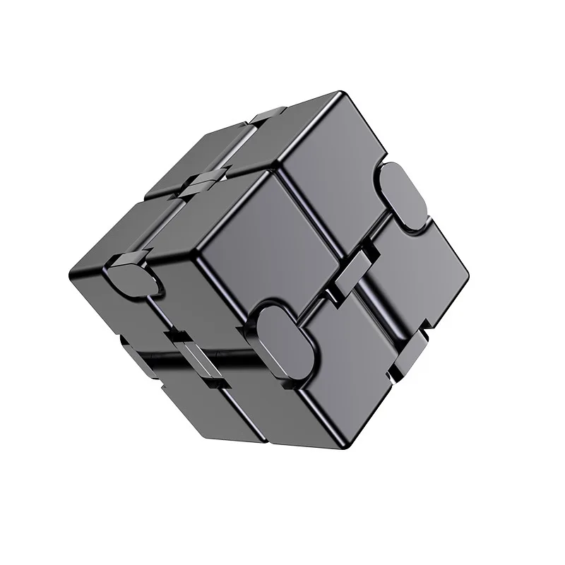 Metal Infinity Cube Anti Stress Aluminum Alloy Easy Play Office Flip Cubic Fidget Toy genshin Adults Anxiety Relief qiyi custom