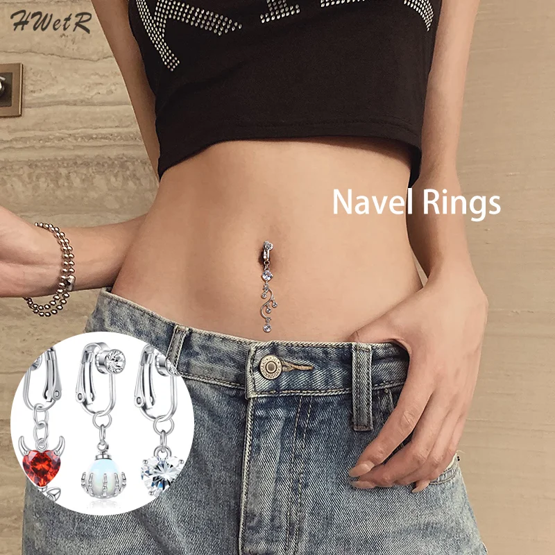 

Fake Belly Ring Butterfly Fake Belly Piercing Clip On Umbilical Navel Belly Button Cartilage Clip On Earrings Body Jewelry