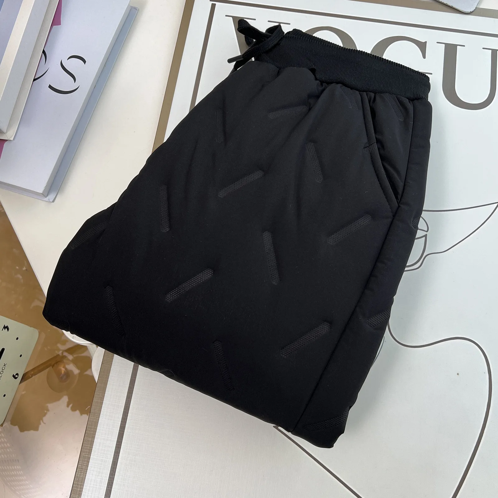 XXXXL Fashion Plus Size Women's Harem Pants Winter New Simple And Warm Down Cotton Padded Casual Quilted Trousers 369