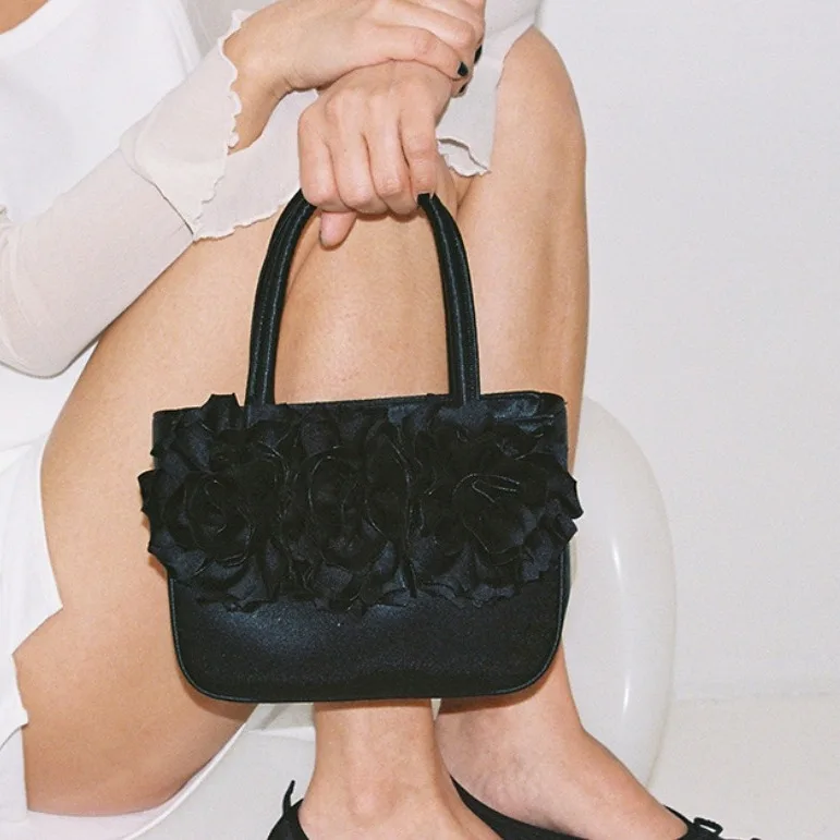 Women Evening Bag Purse Fashion Flower Pattern Faux Silk  Dress Party Handbag Bridal Clutch Bag For Wedding Evening Party