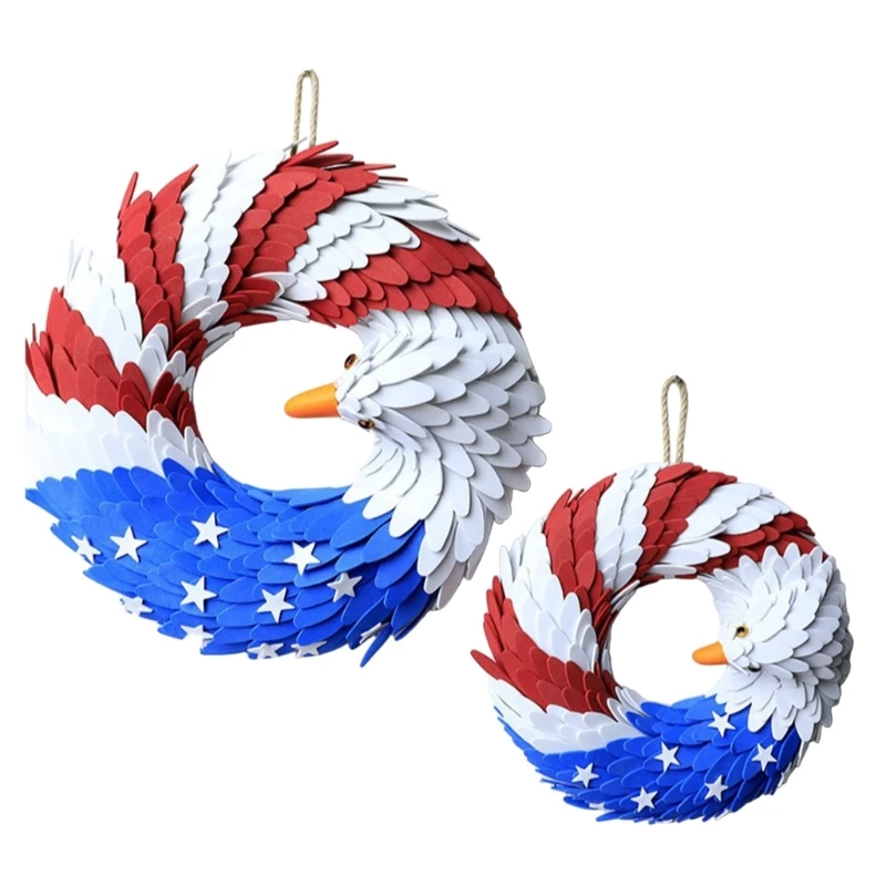 

Holiday Decorative Wreath Forth July Wreath for FrontDoors Home Window Ornament