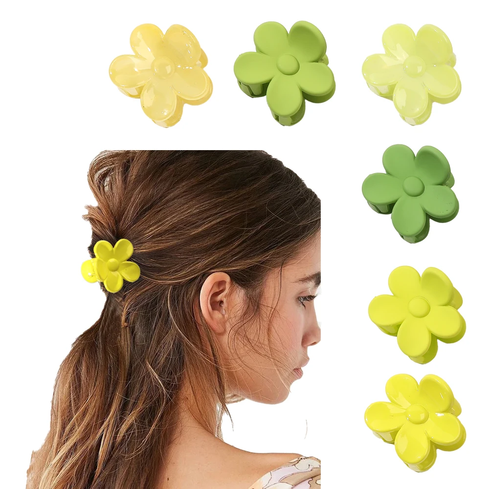 

Hair Claw Clips Matte Flower Hair Clips Claw For Women Thick Hair Big Cute Daisy Hair Clips Non Slip Strong Hold Thin Hair