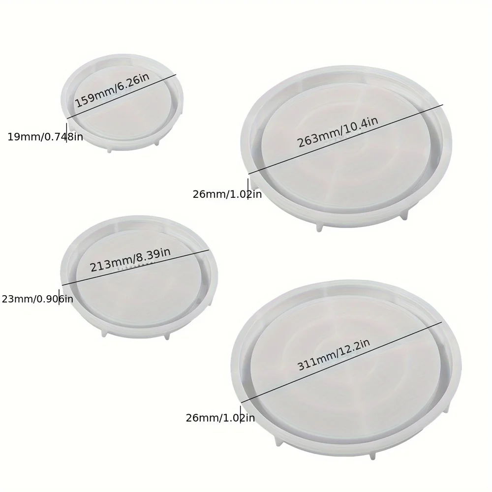 Silicone Mold Round Cement Tray DIY Handmade Storage Plate Plaster Concrete Resin Coaster Casting Mould Home Decor