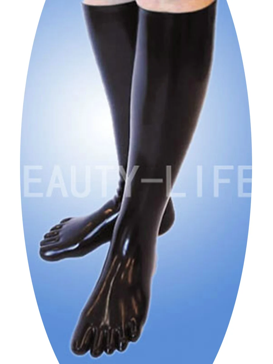 Latex Socks Seamless 3D Toe Socks Old mouded fat version Fit Knee Stockings 35cm high Fetish