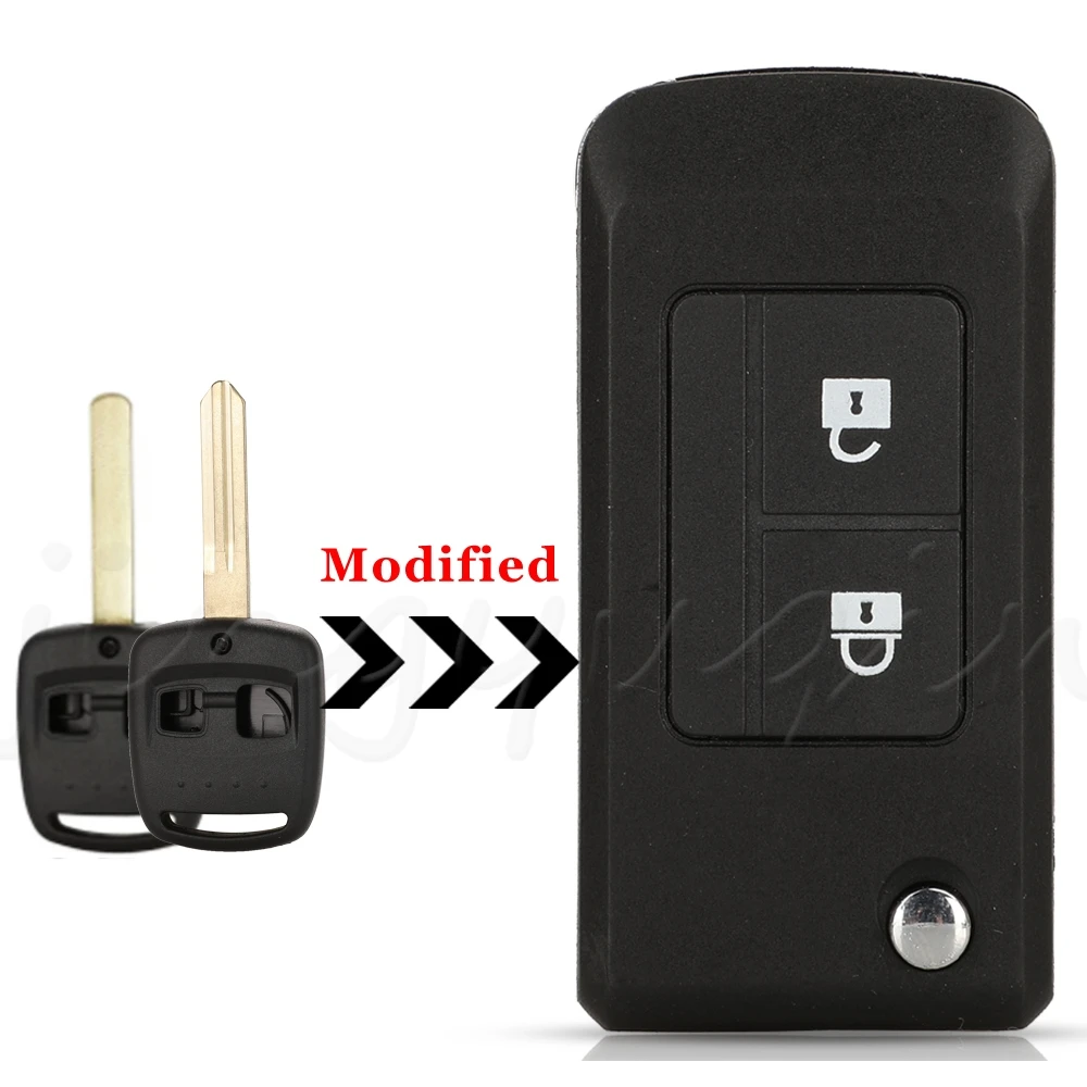 

Jingyuqin 2 кнопочный модифицированный раскладной складной пульт дистанционного управления для автомобильного ключа чехол для Nissan Bluebird Qashqai Elgrand Navara для Subaru