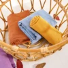 Elinfant Solid Color 100% Cotton Muslin Swaddle Blankets Bamboo Cotton Soft Newborn Babt Receiving Blanket 3