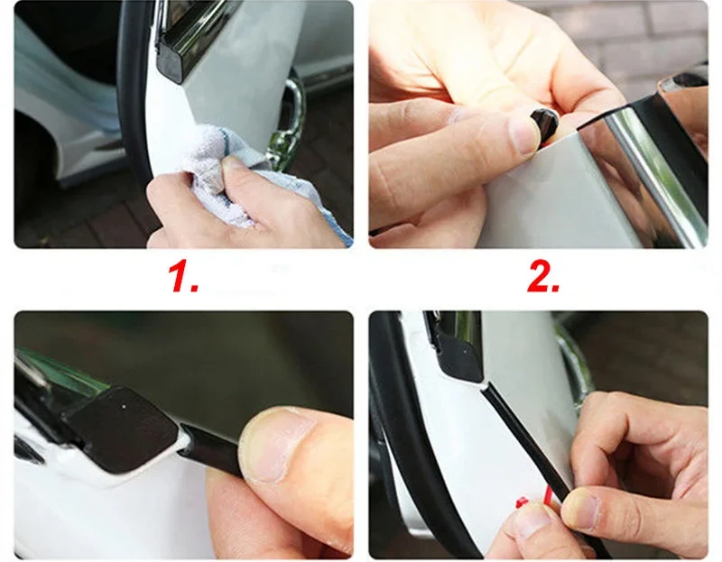 Autotürschutz, Gummi, kratzfest, Dichtungsschutz, Auto von Schallschutz und Schutzstreifen an der Unterseite, Antikollisionsstreifen, Autos, Auto – Detail 12