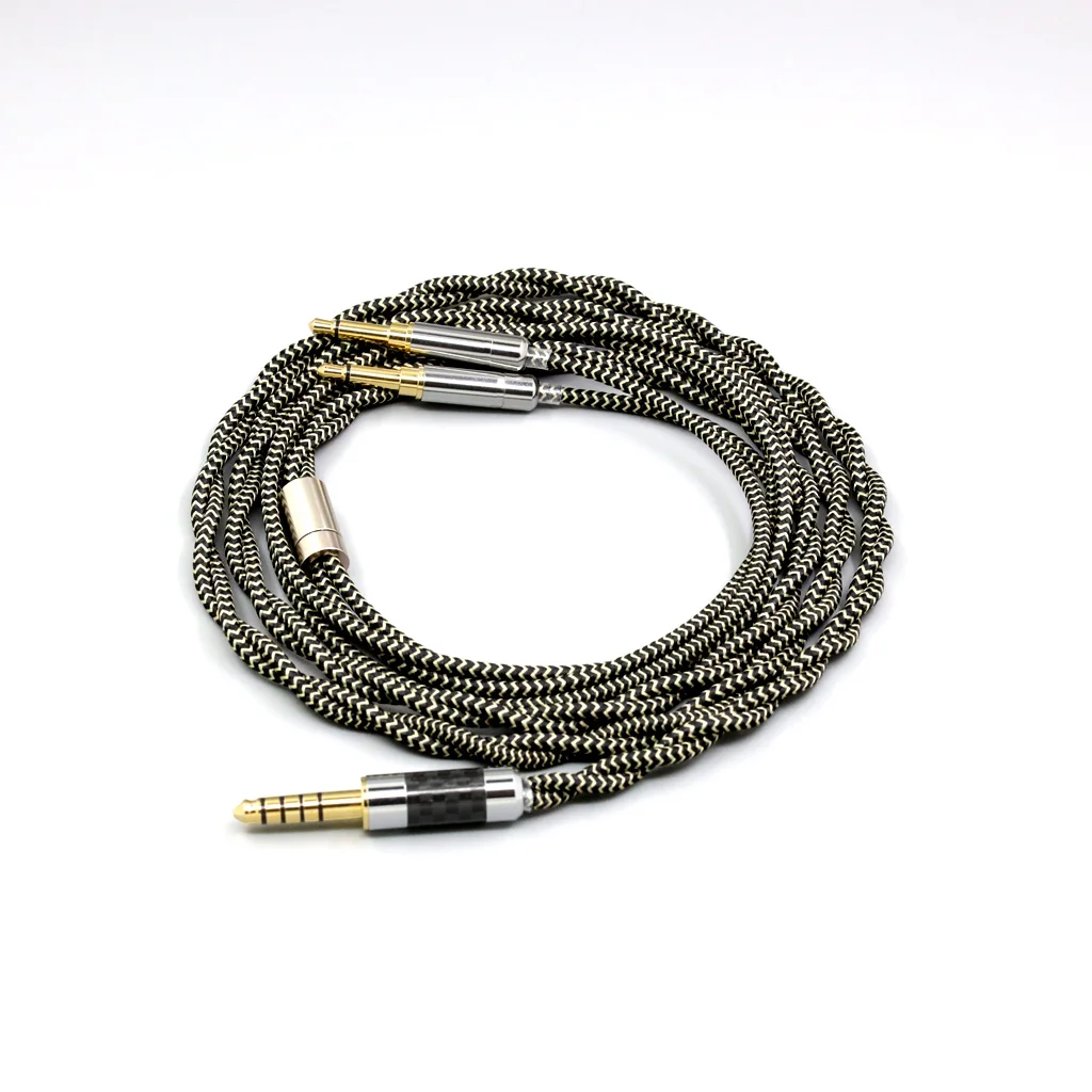 Denon AH-D7200 AH-D5200 AH-D9200 AH-D600 AH-D7100 LN008063 용 2 코어 2.8mm Litz OFC 이어폰 쉴드 땋은 슬리브 케이블