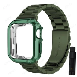 Premium Strap and Protective Case for Apple Watch - Durable TPU Cover with Stylish Bracelet Design (Green set)