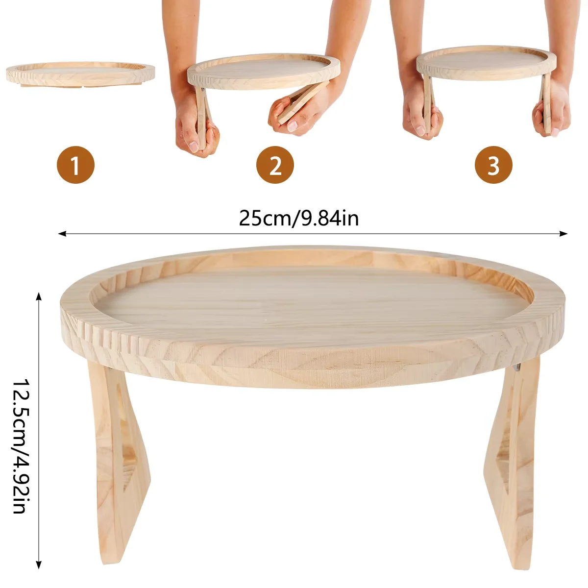 Sofa Tray Table Sofa Armrest Clip-On Tray Natural Wooden Sofa Tray Practical TV Snack Tray for Remote Control Coffee Snacks 6