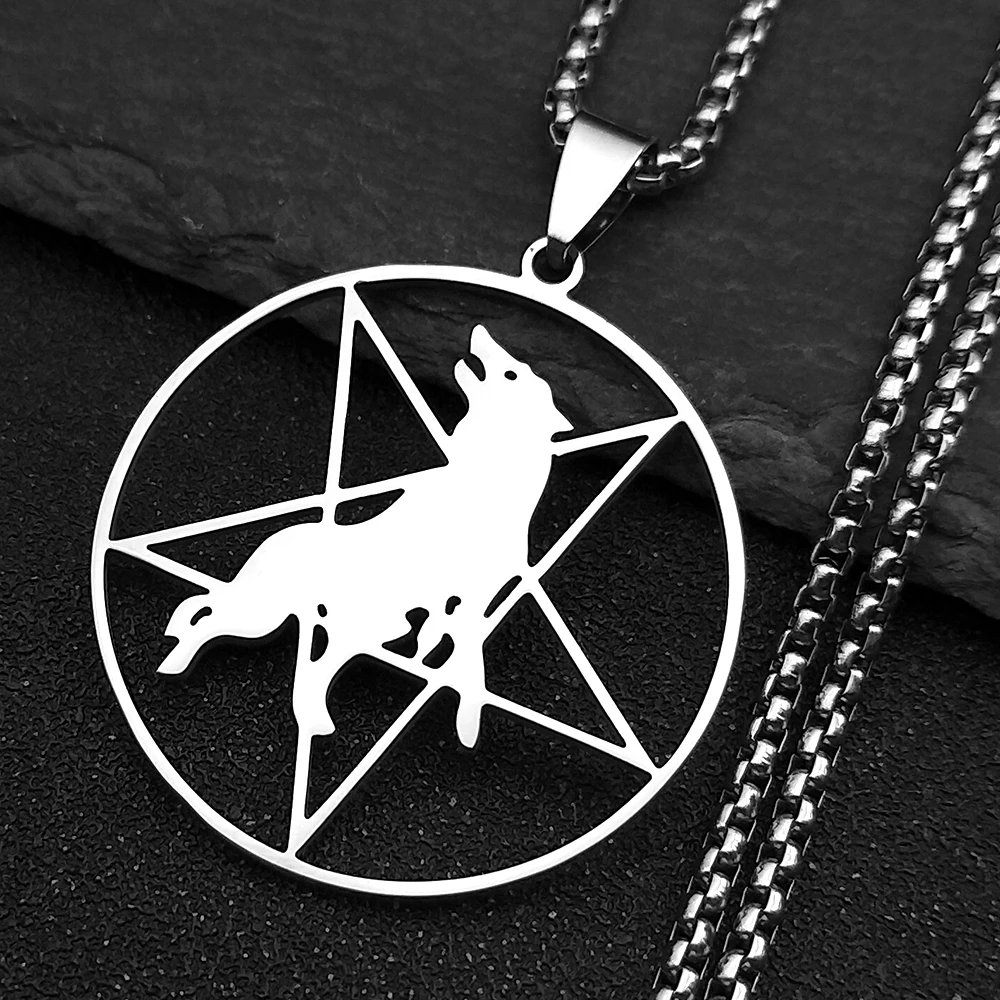 Ciondolo In Peltro Argento Lupo Ululante – Su Catena 45 Cm, Westair, Made In UK