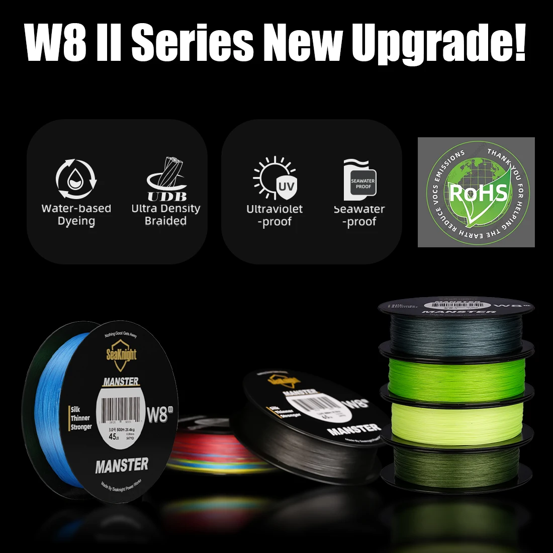 SeaKnight Brand MANSTER W8 II Series 8 Strands Braided Fishing Lines 500M Seawater proof Ultraviolet-proof for saltwater fishing 5