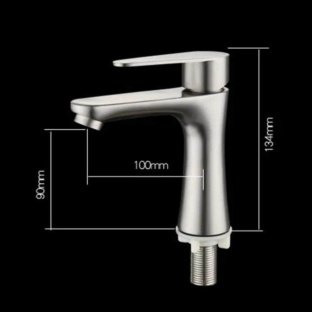 Basin Sink Bathroom Faucet Countertop Mounted Single Cold Water Basin Faucet Toilet Faucet Crane 304 Stainless Steel Small Waist 6