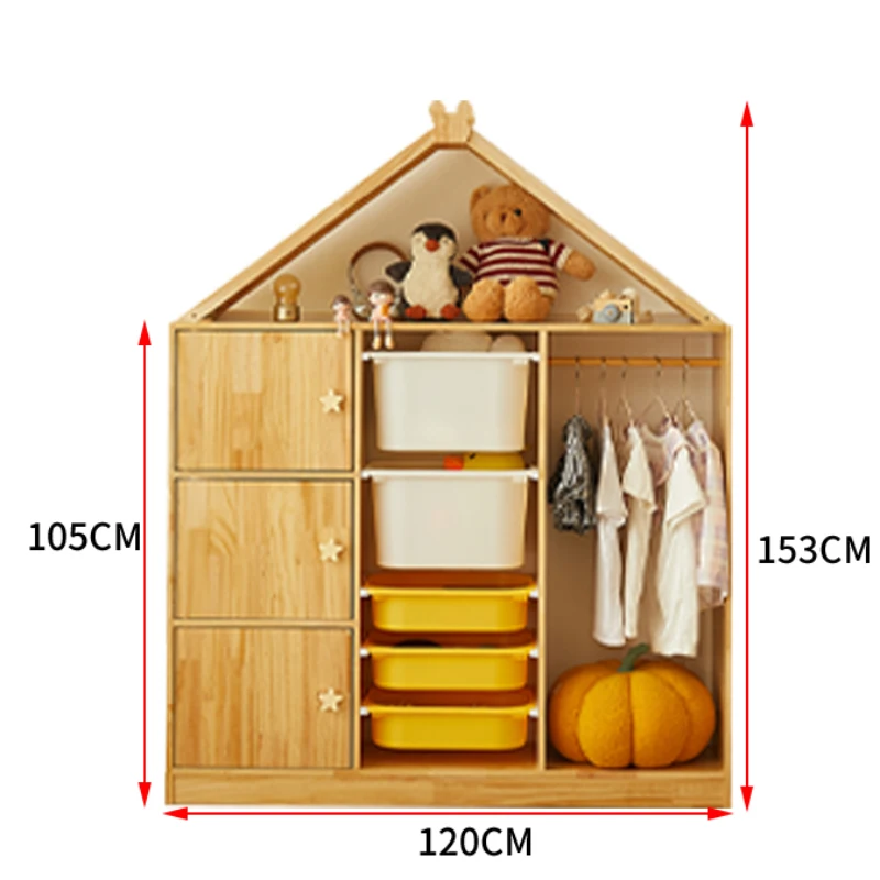 Cute Children's Wardrobes Cabinet Shelves Sideboard Wardrobe Organizer Closet Hangers Penderie Enfant Room Furniture CY50CW
