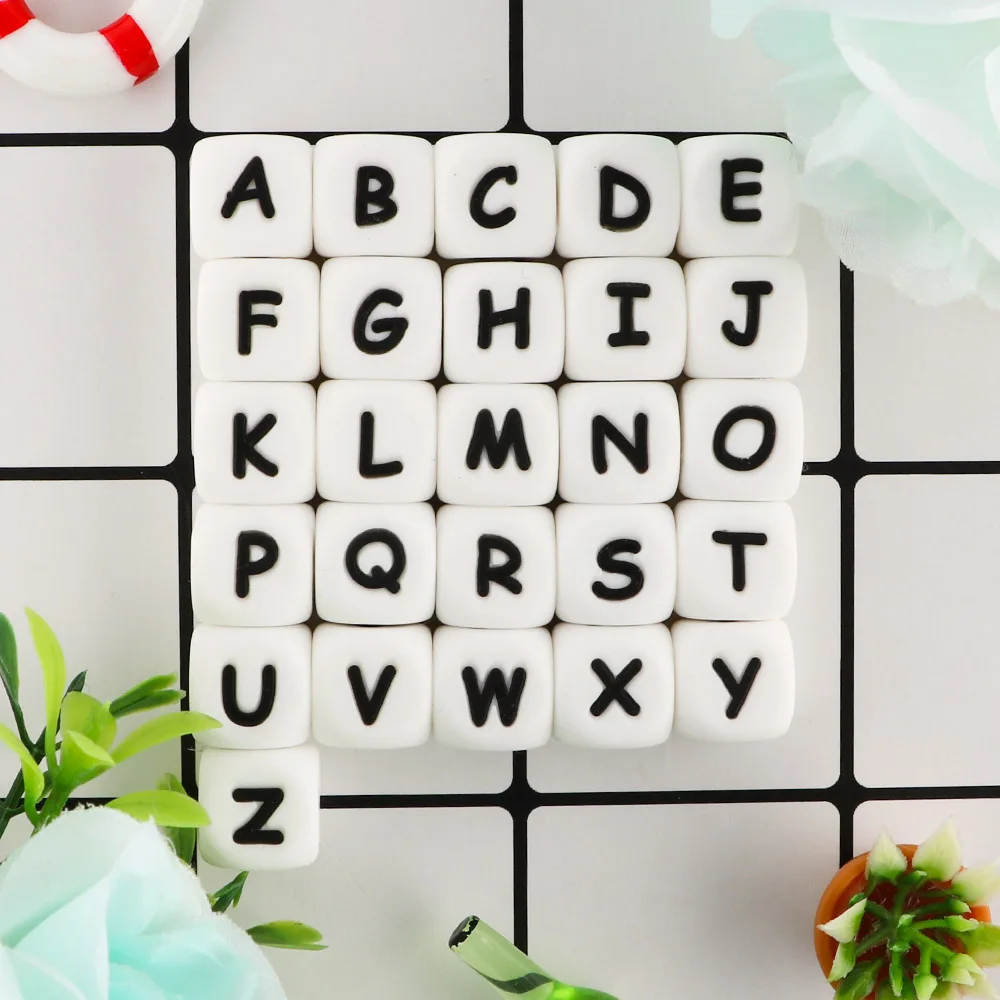 Kovict 12mm 500Pcs Silicone Letters Beads Baby Name English Alphabe Beads Food Grade Silicone Chewing Beads DIY Pacifier Chain 5 Sc4c2040da40f48ca8cac92b4af397717S