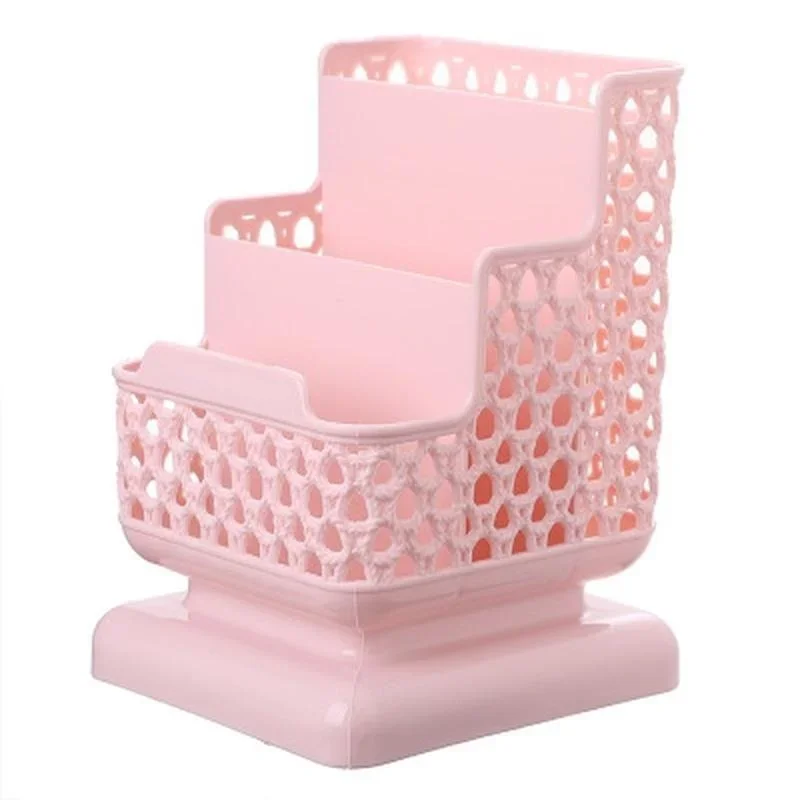 Plastic Pen Holder Desk Storage Box Pencil Tray School Office Stationery Supplies Desktop Accessories Organizer Student Gift