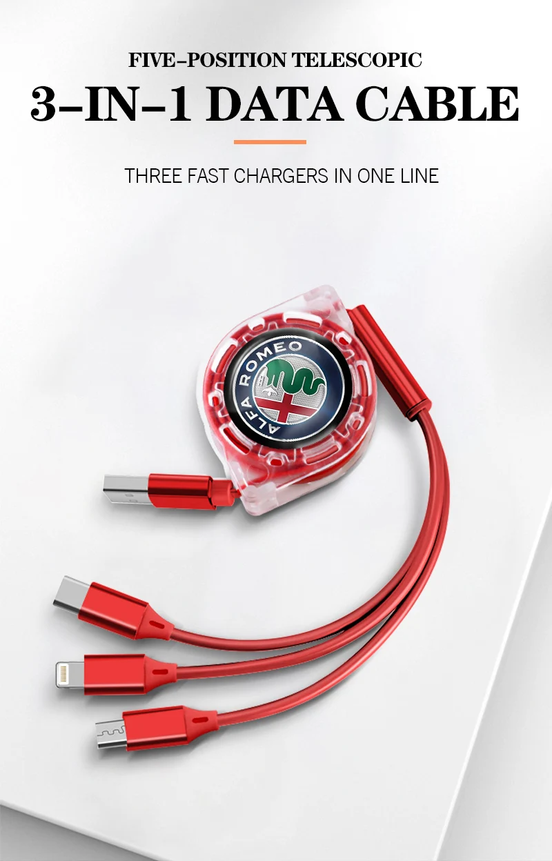 Car logo 100w fast charging cable tool For Alfa Romeo 4C 159 Spider Giulia Giulietta 156 Tonale Mito 147 8C Stelvio GT 166 1 Sc4c21d7df6014aed9a223ef02119127d4