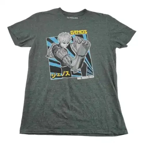 Grigio Grigio Viz Media One Punch Man Genos Maglietta Media Taglia M Da Uomo Maniche Lunghe O Corte
