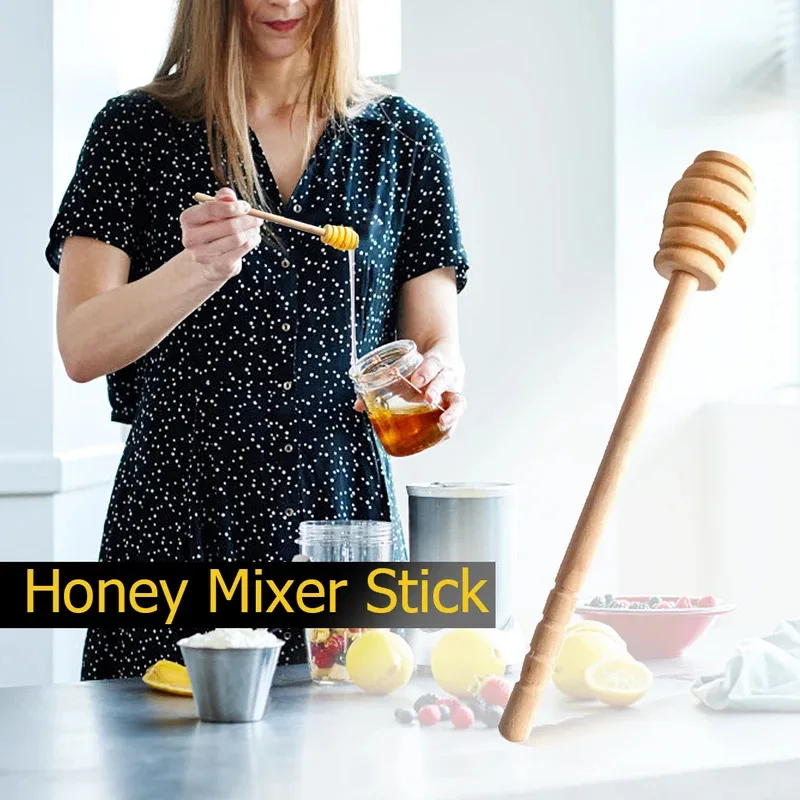 Wooden Spoon 50/2/1PCS Dessert Spoon Honey Stir Bar Honey Spoon Mixing Handle Jar Wooden Coffee Tea Tableware Utensils
