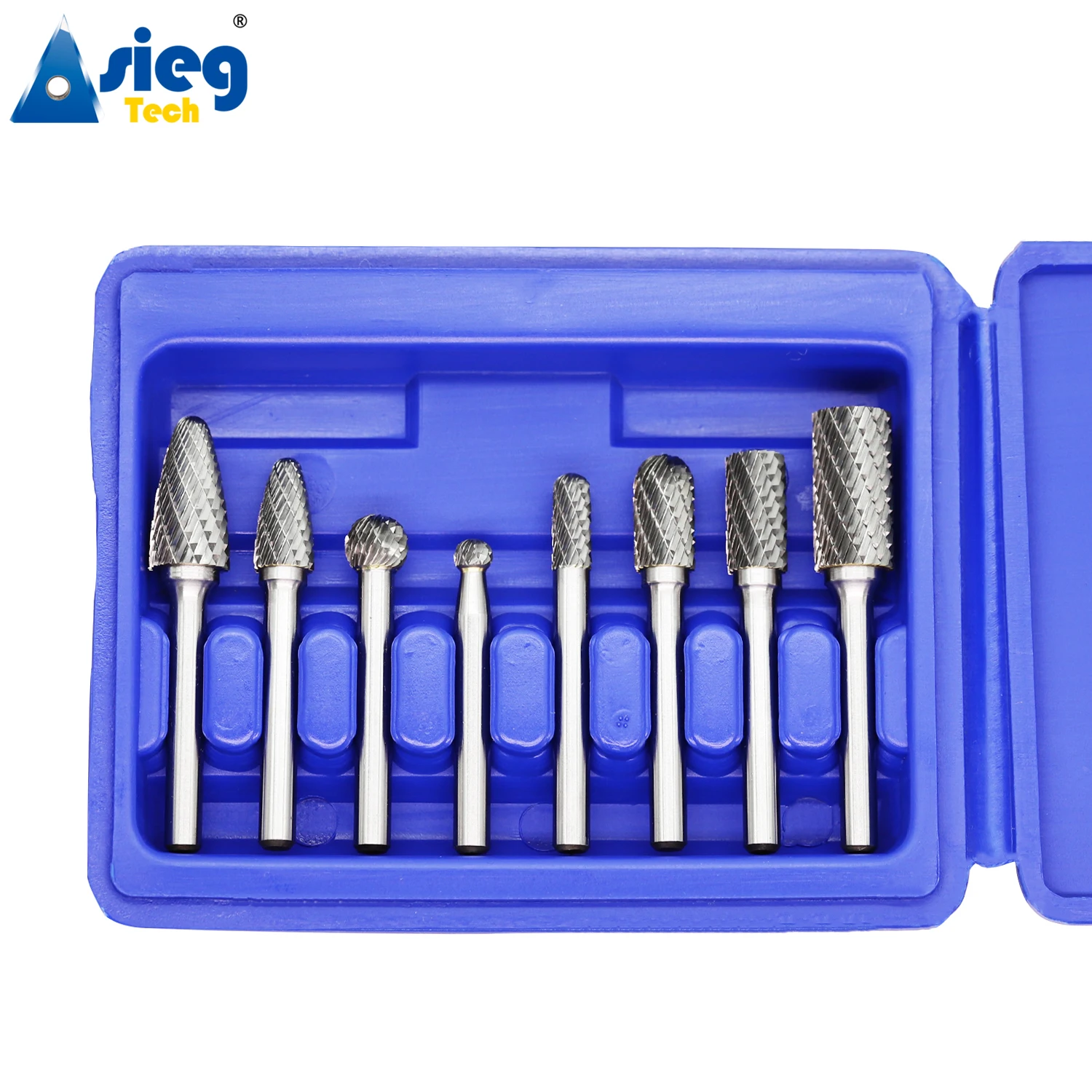 8pcs Carbide Burr Set Die Grinder Bits Rotary Files 6mm Shank for Grinding Wood Metal Fits Dremel Reamer Tools 4