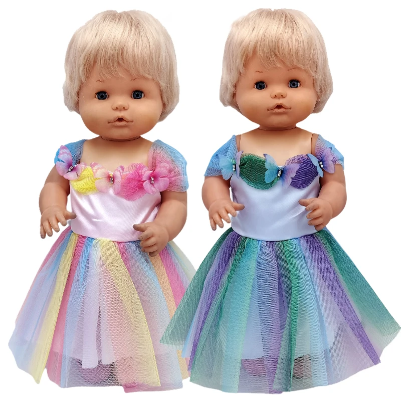 Nenuco Ropa Y Su Hermanita 17 "Baby Sister Dolls Blue Flower Dress Toys Clothes