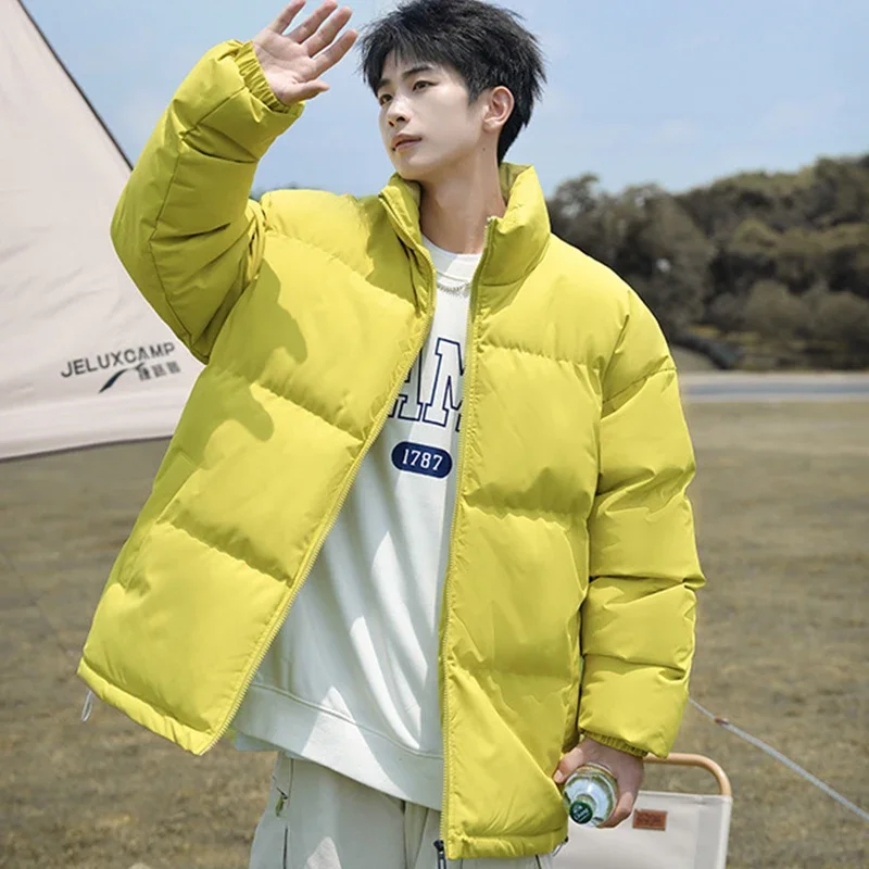 

Harajuku Men Parkas Thicken Warm Coat Winter Jacket Colorful Bubble Mens Women Streetwear Hip Hop Parka Oversized Puffer Jackets