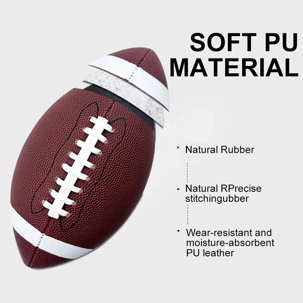 Rugby ball Rugby Adult Youth Group Training Competition Sports PU Rugby Anti Slip Easy to Handle American Football