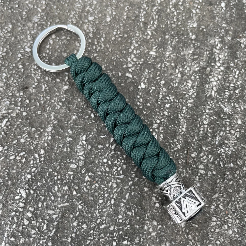 Portachiavi Vichingo Con Rune - Ciondolo Mjölnir Martello Di Thor - Talismano Nordico In Lega Di Zinco - 50x30mm - 4