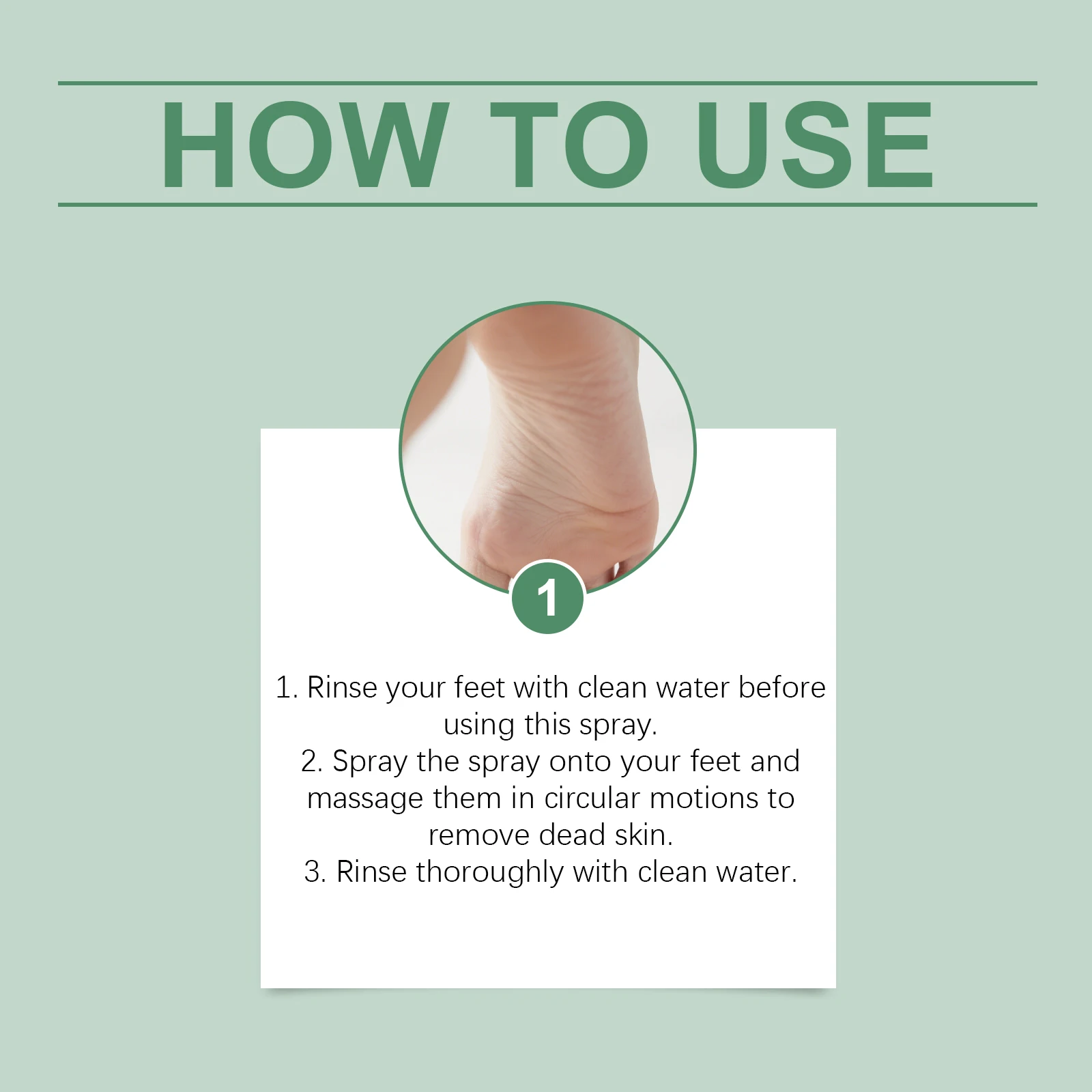 OCEAURA Foot Exfoliating Spray Deep Clean Relieve Dryness Moisturize Epidermis Massage Skin Improve Roughness Feet Nourish Spray