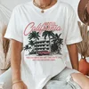 Printed Casual Fashion O-Neck Women's Hotel California Retro Design Pattern T-Shirt Clothing Printed Short Sleeved Women's T-Shi 1