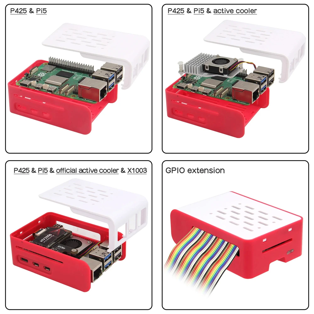 Raspberry Pi 5�� ��Ƽ�� �� �� X1003 PCIe-M2 NVMe ���� �� ���� ���� ���̽�