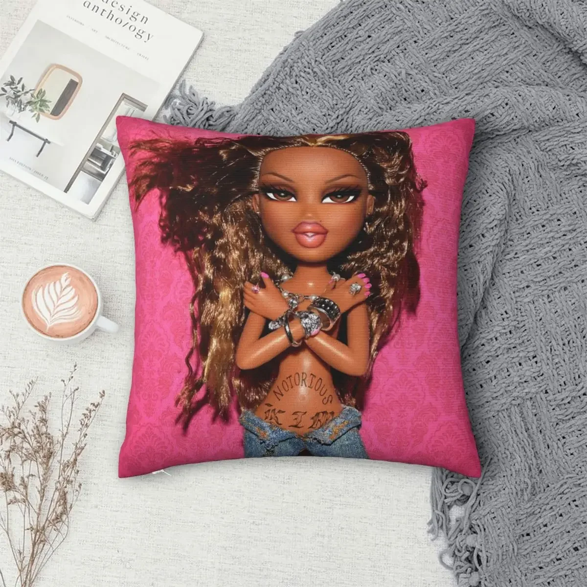 

Bratz Notorious Kim Lil Kim Pillowcase Polyester Pillows Cover Cushion Comfort Throw Pillow Sofa Decorative Cushions Used