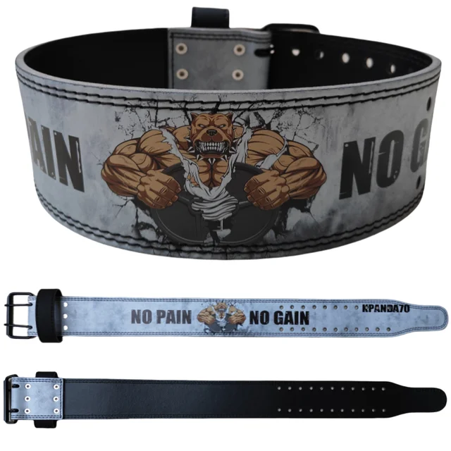 1 Pc Upgraded Violent Dog Powerlifting Belt, Width 10mm PU Bodybuilding Belt for Men & Women, Gym Weightlifting Belt Squat Belt