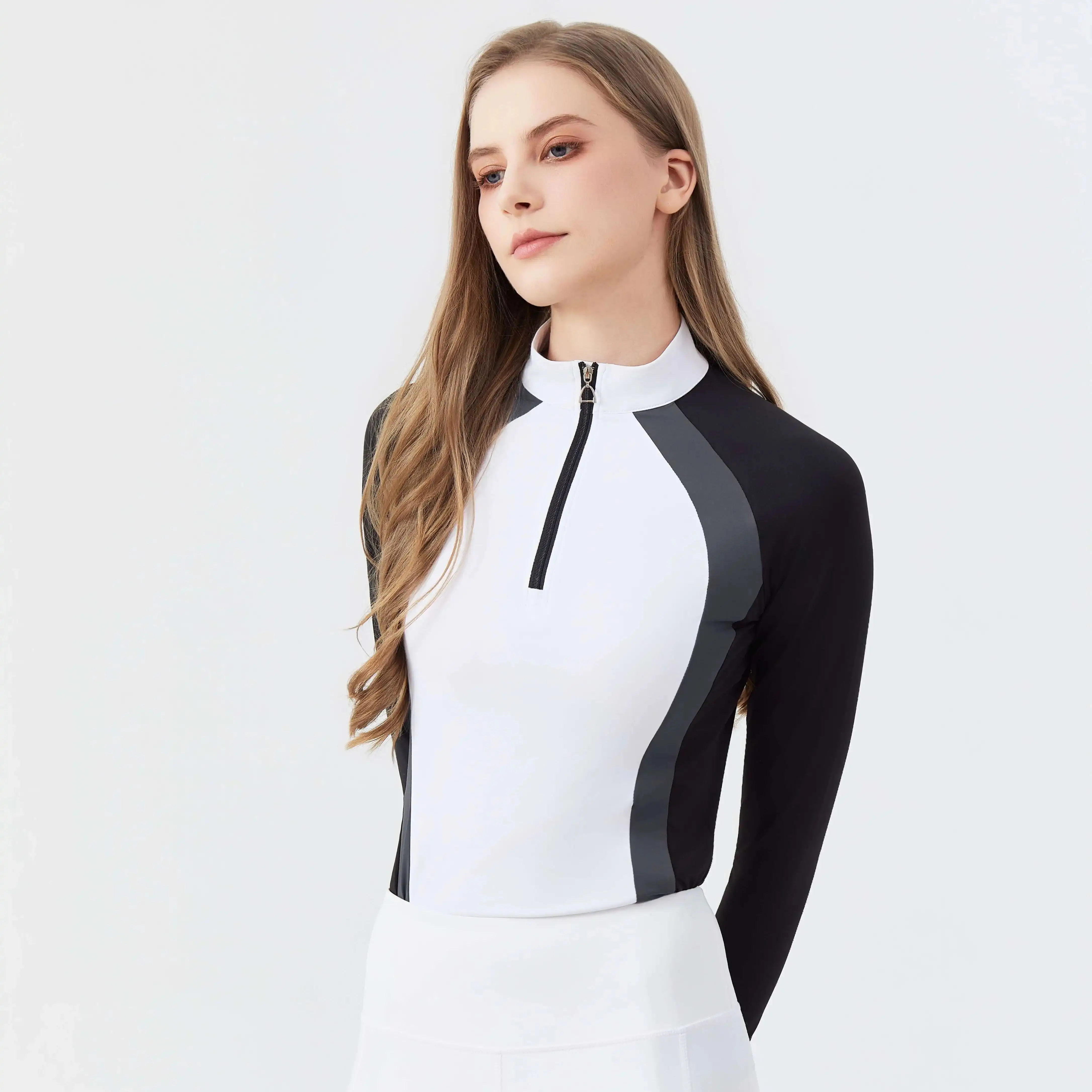 Women's Long Sleeve Competition Riding Shirt — Stand Collar 5