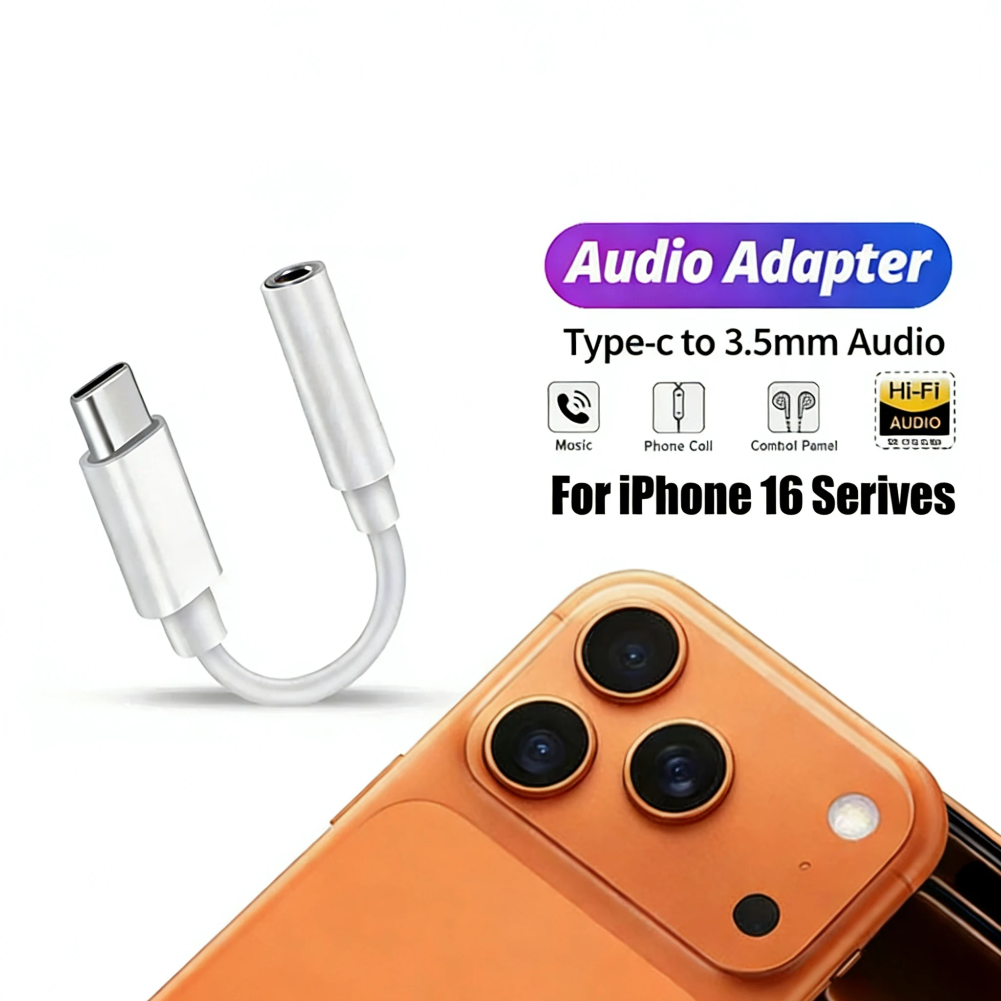 USB Type C to 3.5mm Audio Adapter Cable