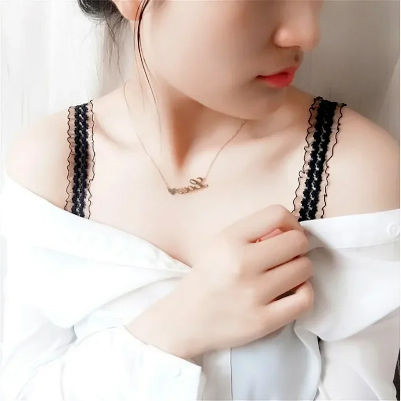 Elegant Lace Bra Strap - Adjustable Floral Elastic with Anti-Slip Design