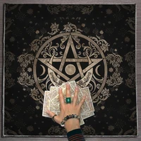 Tablecloth Pentagram Tarot tablecloth, Tarot linen, Tarot mats tapestries, pendulum prophecy altar cloth, Tarot symbol board gam 1