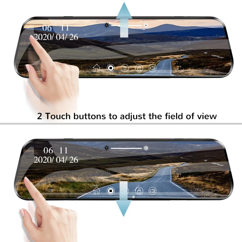 Dash Cam Acceo Car Dvr 10 Touch Screen Dual Lens Auto Registrar Stream Mirror Camera Whit Rearview Camera Night Vision Black Box