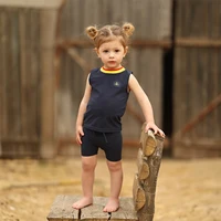 Ensemble de vêtements pour enfants : robe à col rayé, chemise pour garçon, haut et short pour bébé, haut et jupe longue pour adolescent, avec logo abeille 6