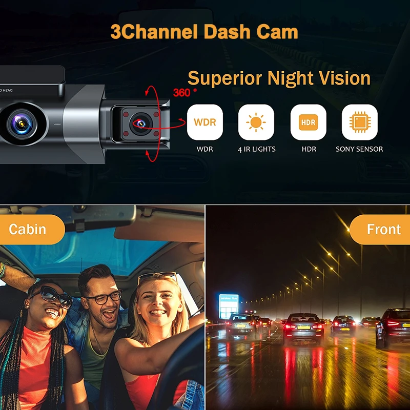 Dash Cam for Cars WIFI Car Dvr4K Front and Rear View Camera for Vehicle GPS  3Lens Video Recorder Parking Monitor Car Assecories - AliExpress