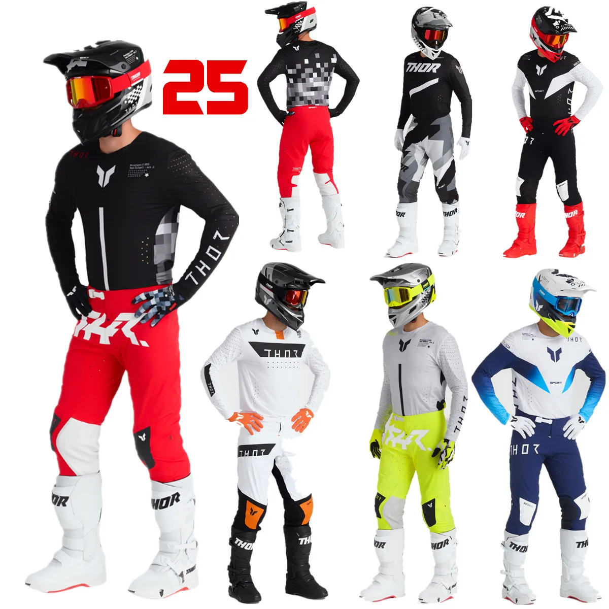 Motocross Gear Set 25 Thor Motocross Gear Set Top Shift MX Jersey Set Enduro Moto Kits Off Road Motorcycle Combos