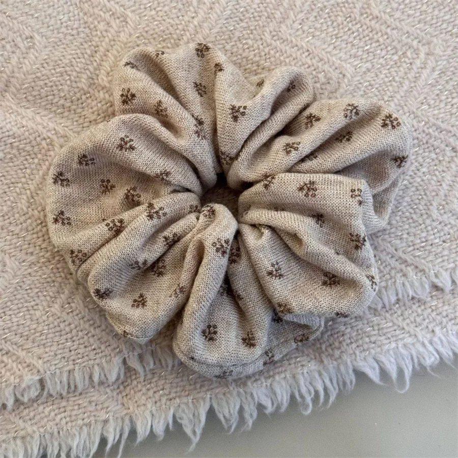 Koreanische Blumenmuster-Strick-Scrunchies für Damen und Mädchen, Elastisches Haarband, Haarschmuck, Haargummi, Kopfschmuck, Pferdeschwanzhalter – Detail 17