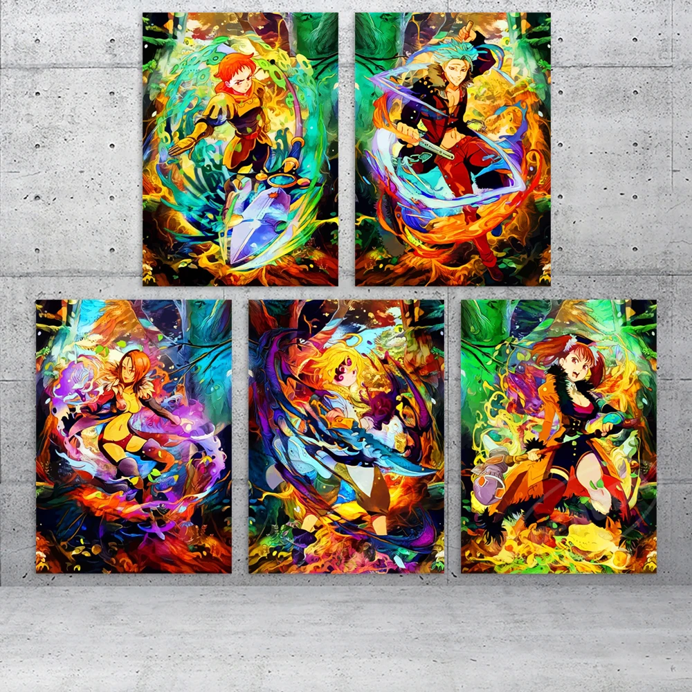 Wall Art Canvas The Seven Deadly Sins Print Posters Meliodas Painting ...
