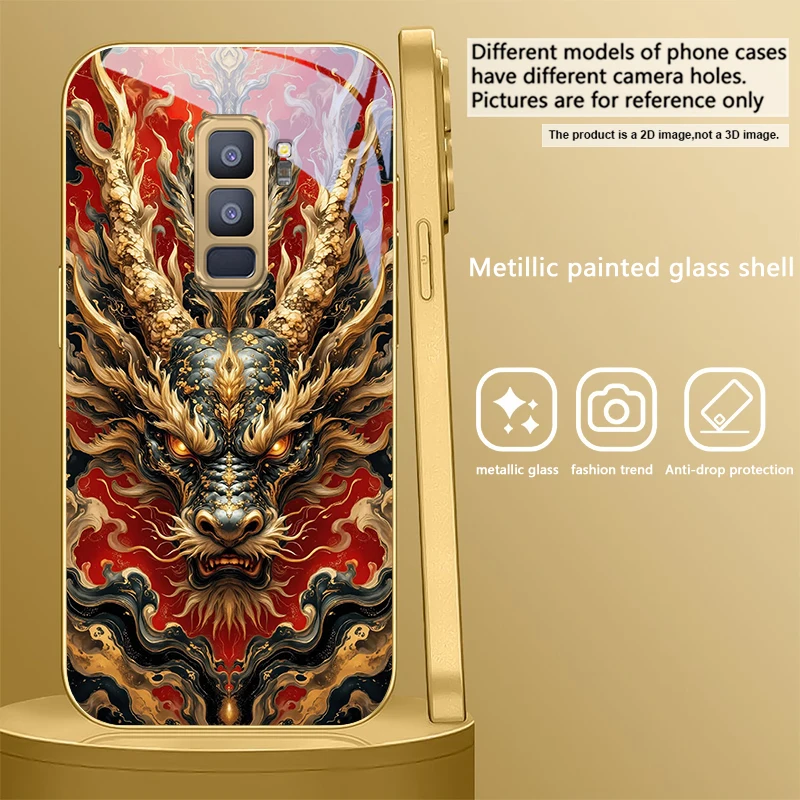 Majestic Golden Eastern Dragon Glass Phone Case