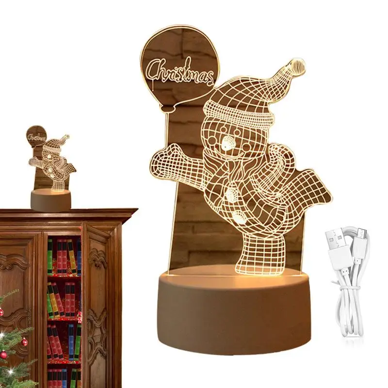 

Акриловая Светодиодная настольная лампа, Рождественский ночник из акриловой смолы, подарок на день рождения, свадьбу, праздник, вечеринку