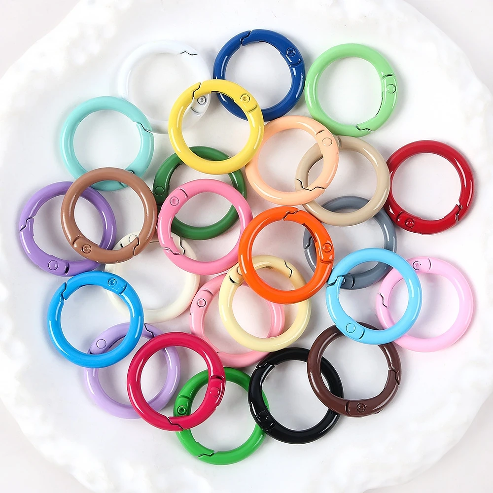 5-10Pcs 25/35/41mm 금속 O 링 스프링 걸쇠 개방형 라운드 카라비너 ??키 체인 클립 후크 커넥터 DIY 공예 버클 액세서리