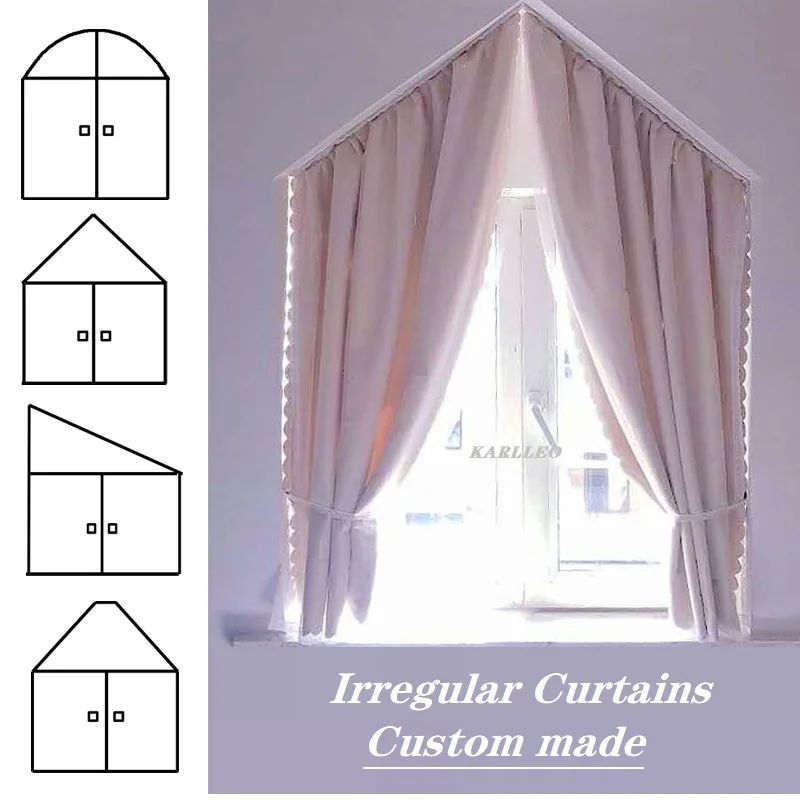 Irregular Curtains with Apex Inclined Top Triangle Arc Frame for ...
