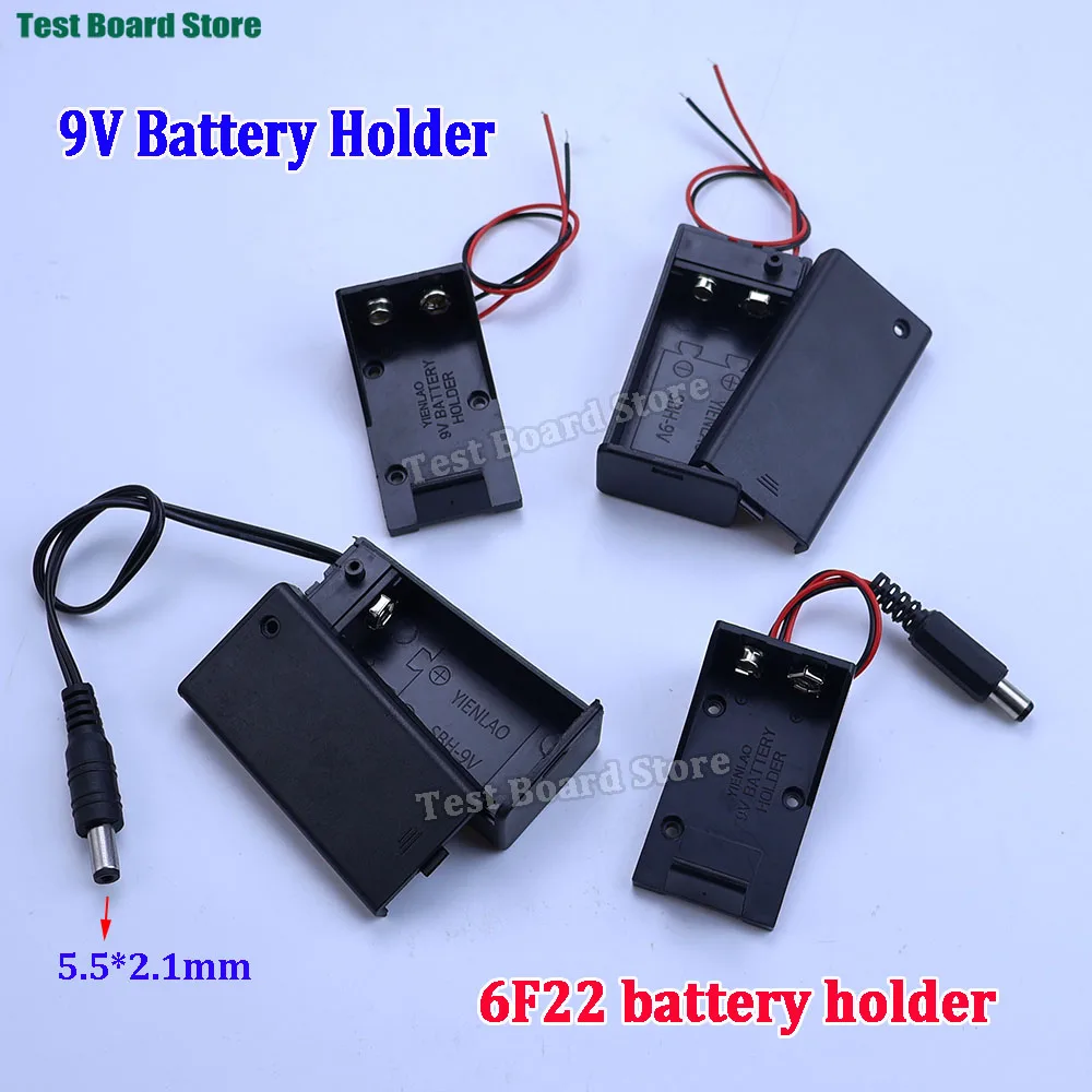 Battery Holder with Switch and Wire Lead Featuring 5.5x2.1mm Plug