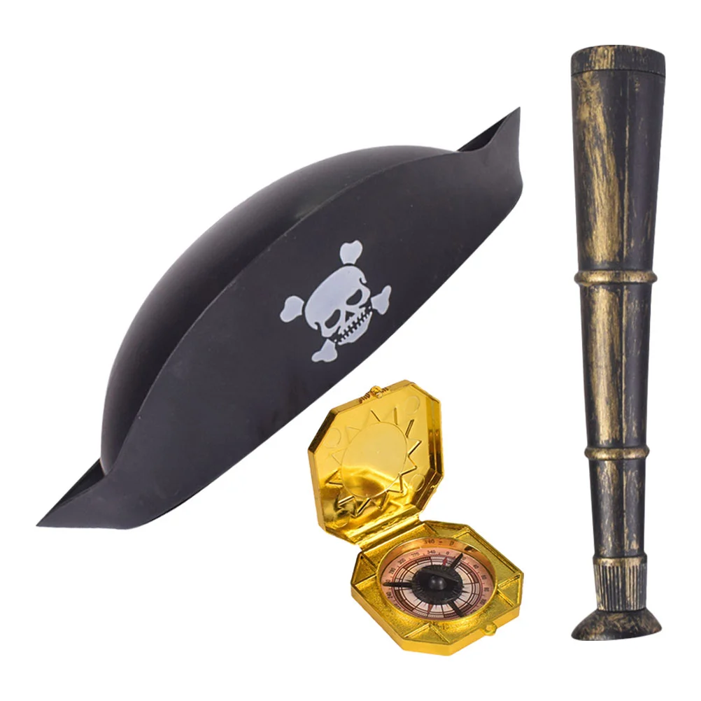 

Playset Accessories Halloween Toy Pirate Cosplay Costume Funny Hat Party Favor Kit Carnival Fancy Dress Photo Prop