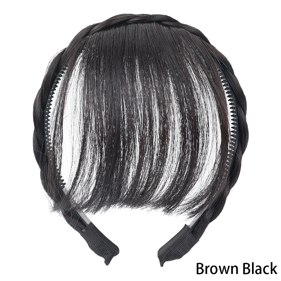 LUPU Synthetic Twist Braid Headband With Fringe Bangs Hair Hoop Wig Braids Hair Extensions For Women Girls Hair Accessories